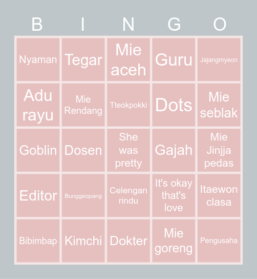 BINGI Bingo Card