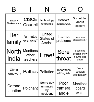 Jayashree Bingo Card