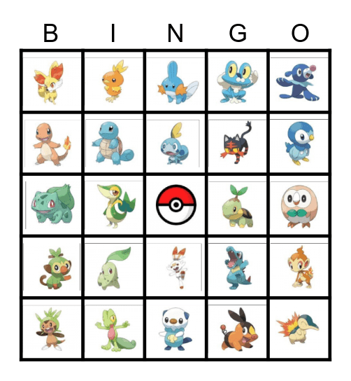 Pokemon Bingo Card