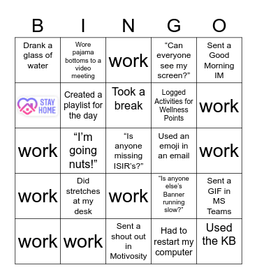 Quarantine Bingo Card