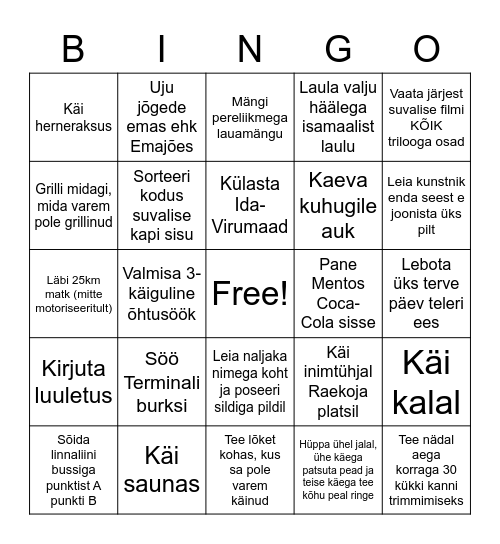 KARANTIINI BINGO Card