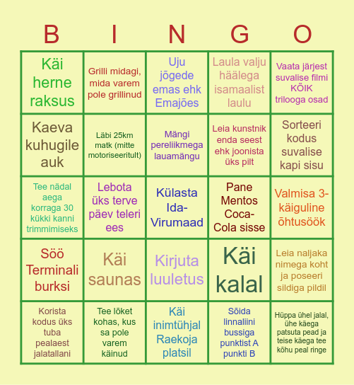 KARANTIINI BINGO Card