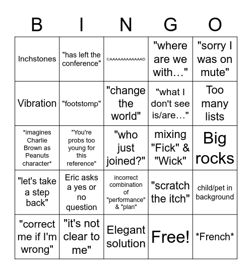 CTM Bingo Card