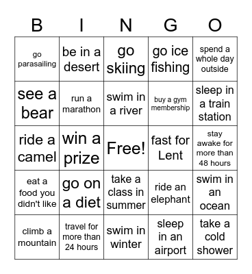 Have you ever... Bingo Card