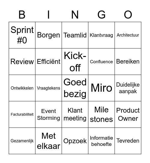 Retrospective Bingo Card