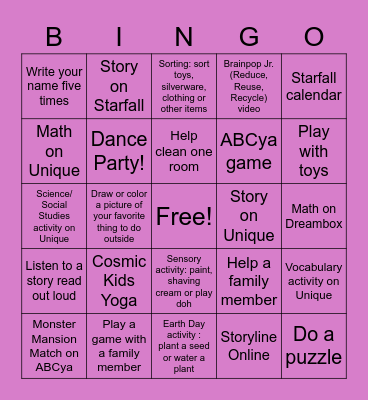 Ms. B Bingo 2 Bingo Card