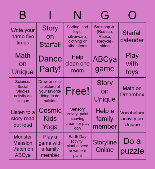 Ms. B Bingo 2 Bingo Card