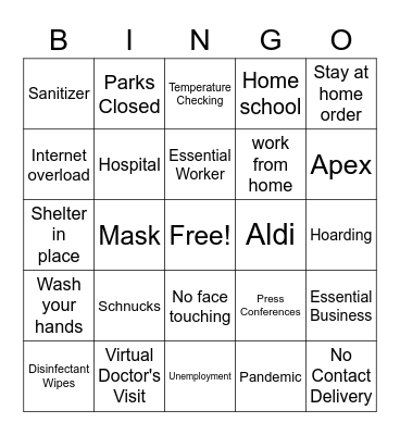 'Rona Bingo Card