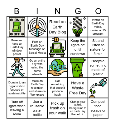 Coty MPCC Earth Day Bingo 2020 Bingo Card