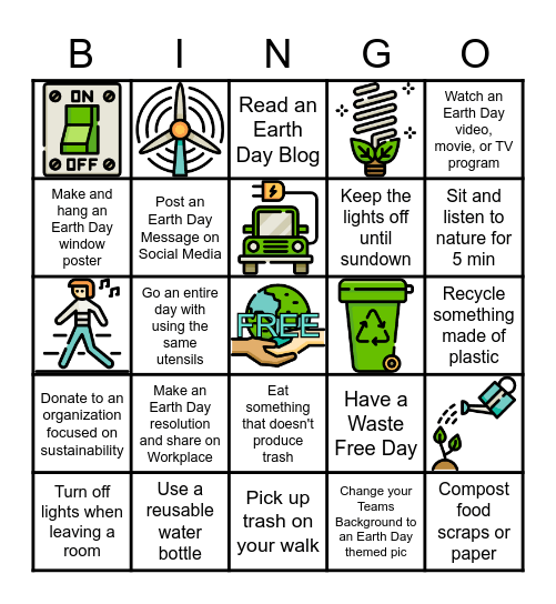 Coty MPCC Earth Day Bingo 2020 Bingo Card