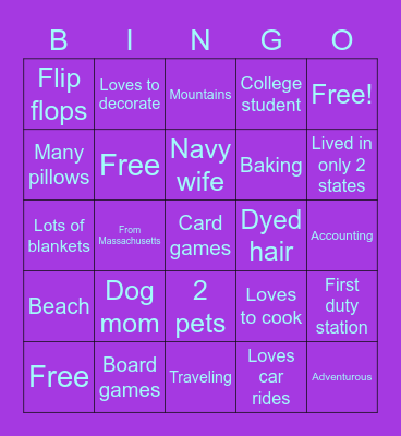 Kayla Bingo Card