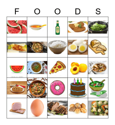 FOOD Bingo Card