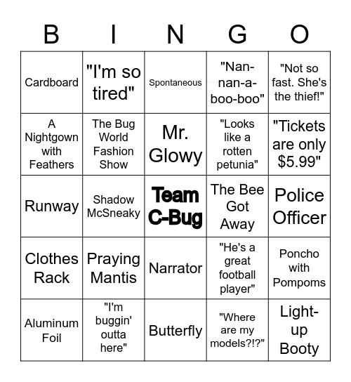 ODYSSEY OF THE MIND Bingo Card