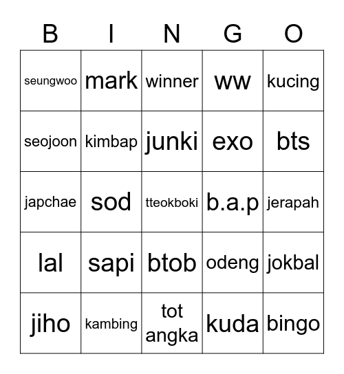 Bingo bersama Renata Bingo Card