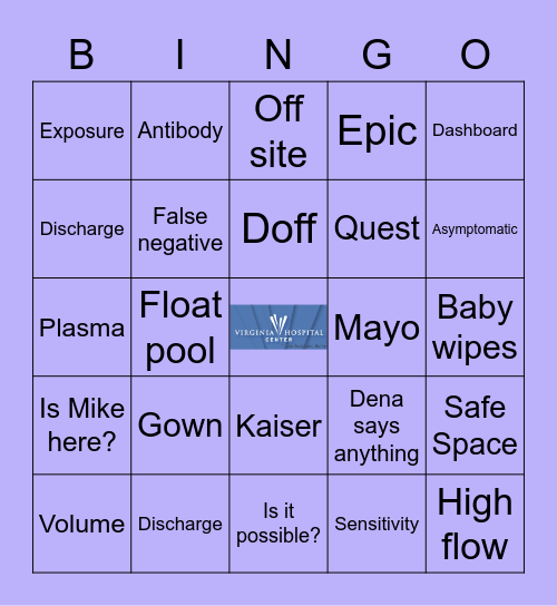 VHC COVID BINGO Card