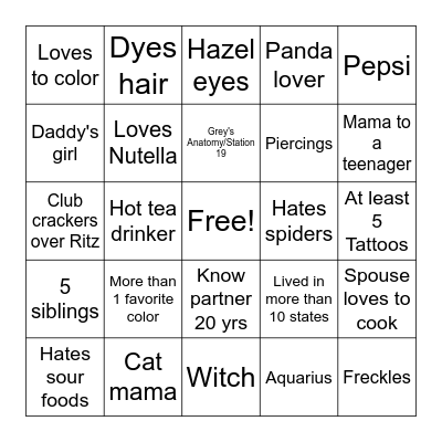 Vickie Bingo Card