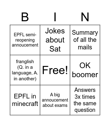 Veterli direct #3 Bingo Card