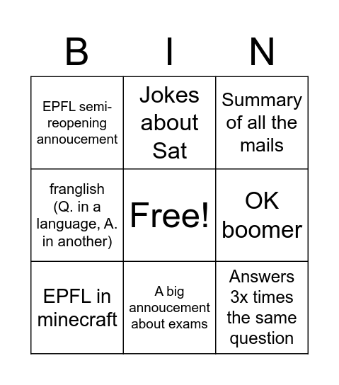 Veterli direct #3 Bingo Card