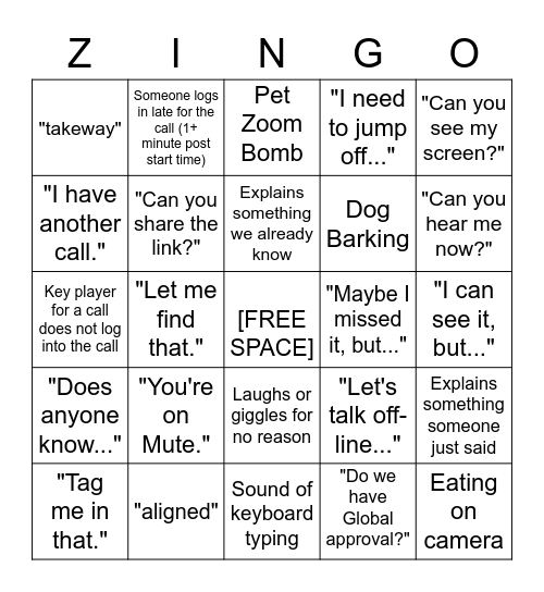TOI Zingo! Bingo Card