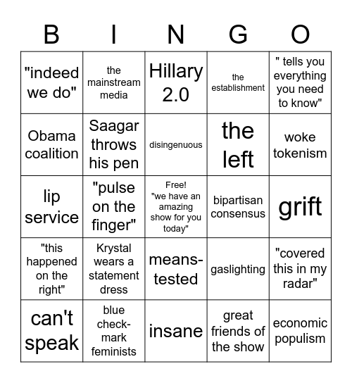 The Rising Bingo Card