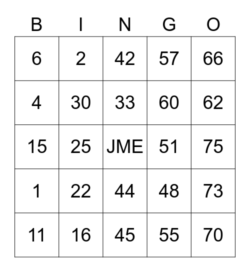 Quarantine Bingo Card