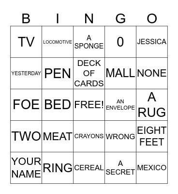 BRAIN BOOSTER BINGO Card