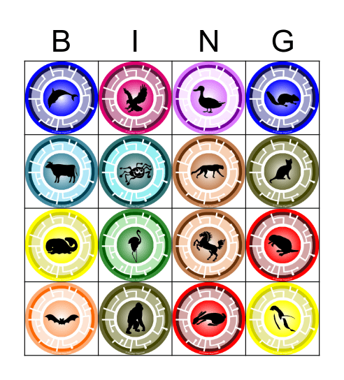 Wild Kratts Creature Power Discs Bingo Card
