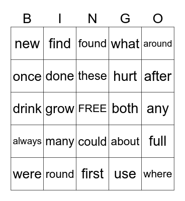 4th Nine Weeks Bingo Card