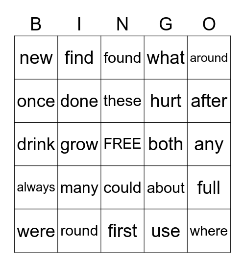 4th Nine Weeks Bingo Card