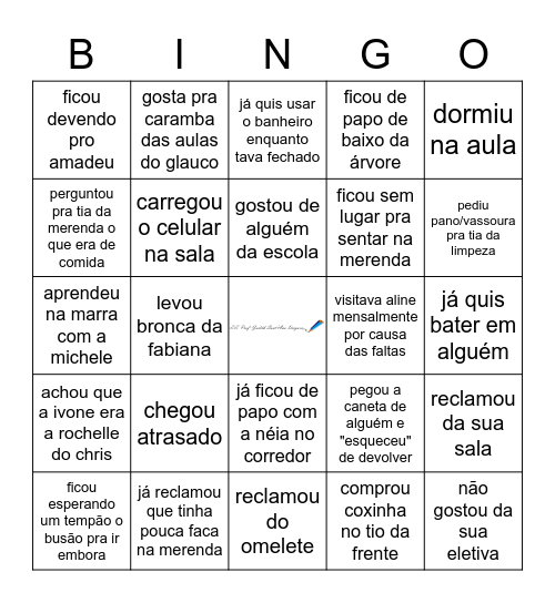 Bingão do Judith Bingo Card