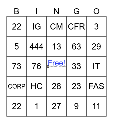 Houlihan Lokey Bingo Card