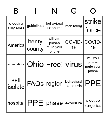 GoToMeeting Employee Forums Bingo Card