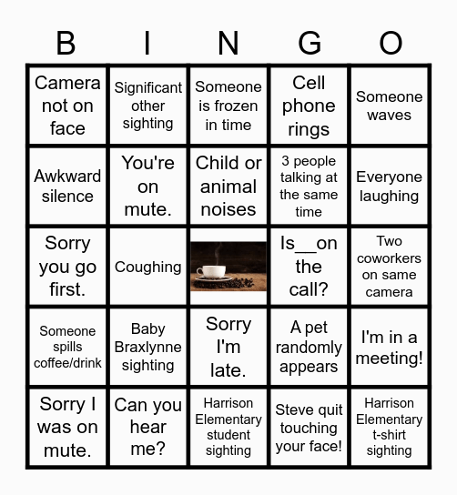 VIRTUAL COFFEE BREAK Bingo Card