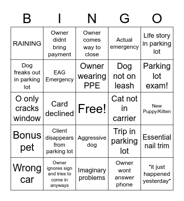 COVID 19 BINGO Card