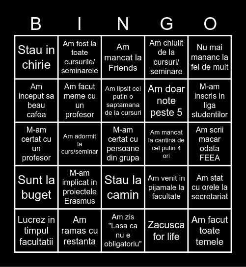 FEAA BINGO Card