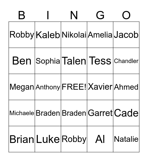 I lab bingo Card