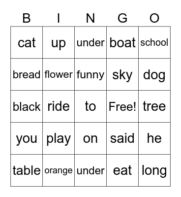Sam Bingo Card