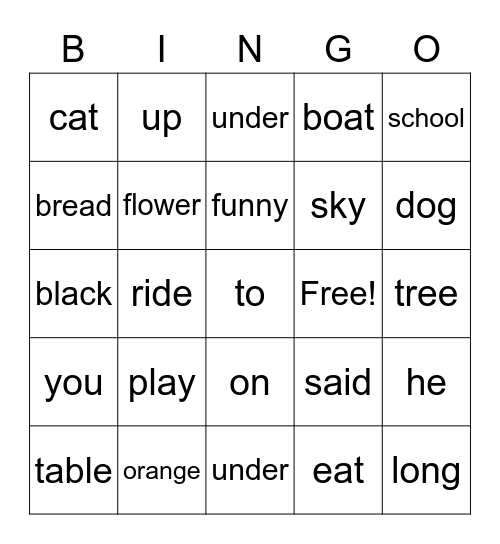 Sam Bingo Card