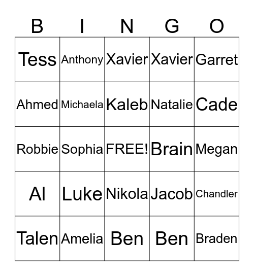 Al Bingo Card