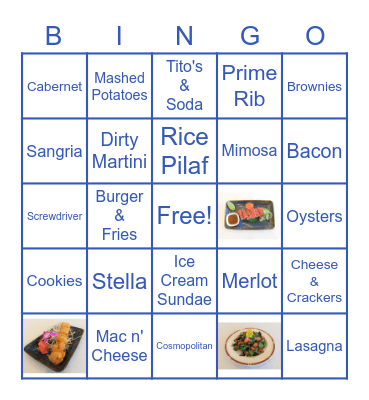 Spanish Wells Bingo - Food & Beverage Bingo Card