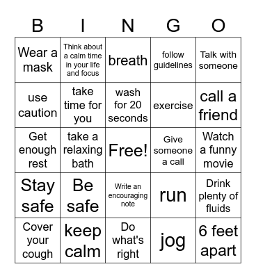 Things to Remember... Bingo Card