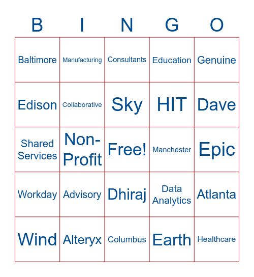 Avaap Bingo Card