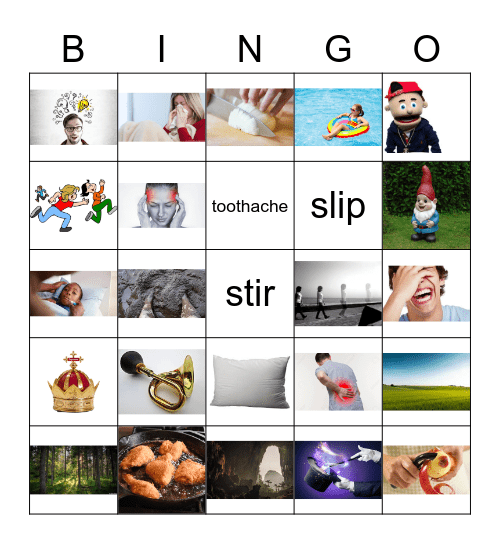 DSB-2 Nouns and Verbs Bingo Card