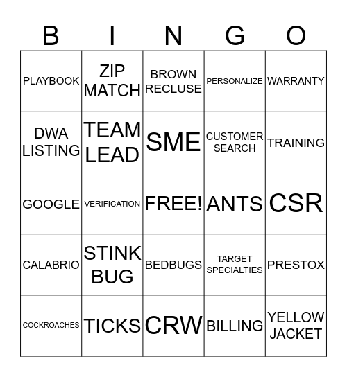 CUSTOMER SERVICE WEEK BINGO Card