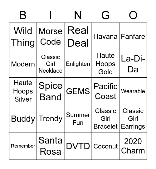 Stir Crazy Bingo Card