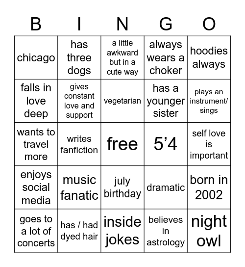 sav’s bingo Card