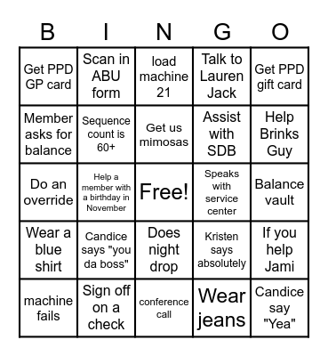 BOSS BINGO Card