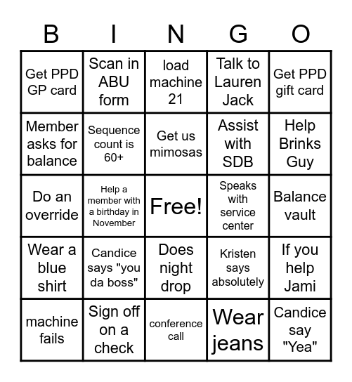 BOSS BINGO Card