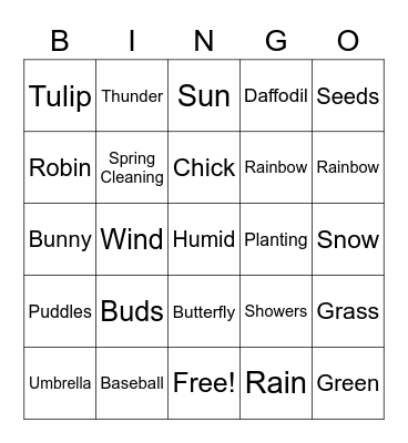 SPRING BINGO Card