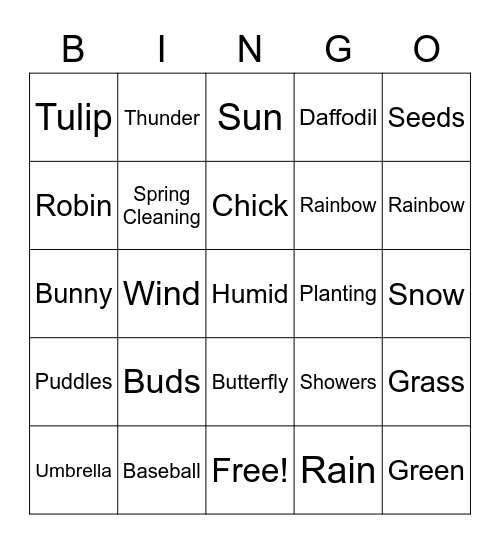 SPRING BINGO Card